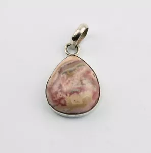 Colgante De Rodocrosita En Plata De 925 Natural Rosa En Forma De Gota - Imagen 1 de 2