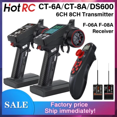 HotRC 8CH DS600 RC Transmitter 2.4GHz Radio Remote Controller  PWM GFSK Receiver - Image 1 of 4