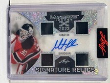 2023 Leaf Ultimate X Signature Relic Quad Silver Martin Brodeur auto/4 #UXSR-MB1