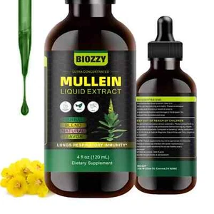 Mullein Leaf Extract Organic Lung Cleanse Drops for Lung Health Natural Herbal - Picture 1 of 7