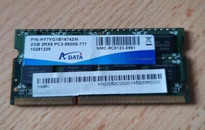 ADATA HY7YG1B1674ZM 2GB 2Rx8 PC3-8500S-777 *1 unidad* *Usado* - Imagen 1 de 2