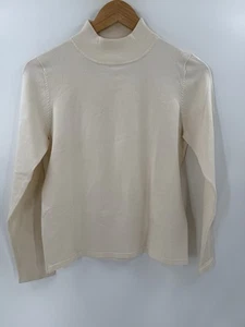 Maglione collo alto VINTAGE Pendleton avorio seta/nylon lavabile a mano donna PICCOLO - Foto 1 di 13