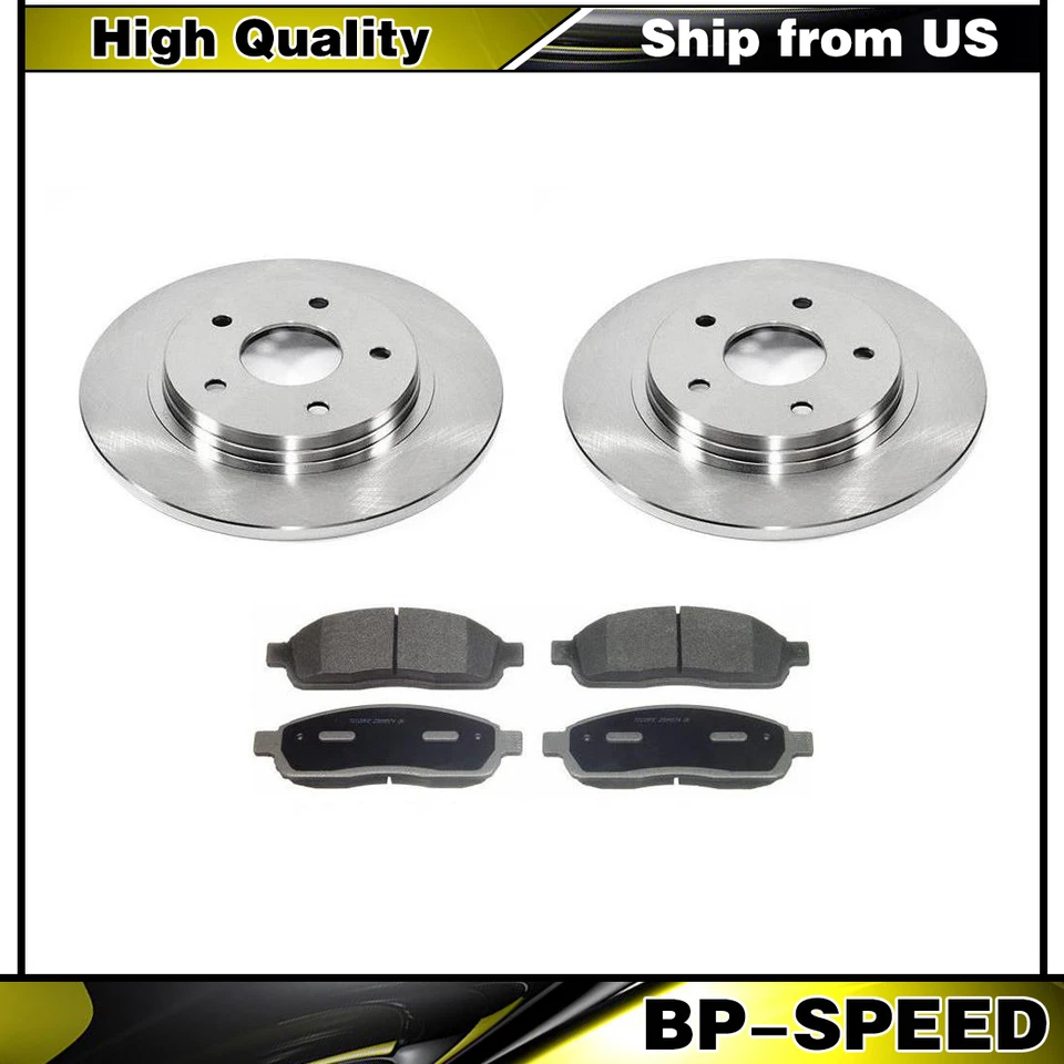 Se adapta a Chrysler Town & Country 2008 2009 rotores de freno traseros y pastillas de freno de cerámica Foto 1 de 4