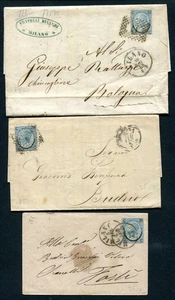 lotto di 7 lettere affrancate c. 20 ferro di cavallo del 1855-67 - Imagen 1 de 4