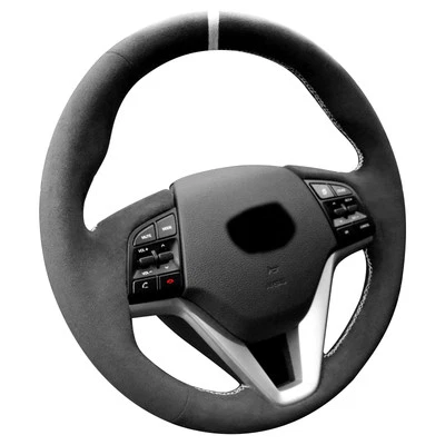 Hand Stitch Alcantara Steering Wheel Cover for Hyundai Tucson 2016-2023 Foto 1 de 4