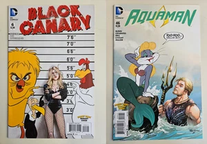 Aquaman #46 (2011) & Black Canary #6 (2016) Looney Tunes Variant Set (2 comics) - Picture 1 of 5