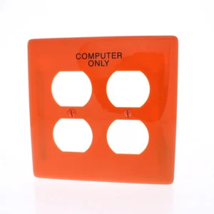 Hubbell NPJ82CO Orange 2-Gang Duplex Unbreakable Nylon Mid-Size Wallplate Cover - Picture 1 of 4