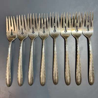Lot of 8 Sterling Silver Towle Silver Flutes 6 1/2" Salad Forks 302 grams 925 - Image 1 of 4