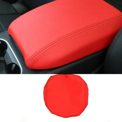 Protector de embellecedor de caja de reposabrazos de cuero rojo para Porsche Cayenne 2011-2017 Foto 1 de 4