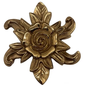 Vintage Brass Flower Trivet Virginia Metalcrafters Carters Grove 1976 - Picture 1 of 8