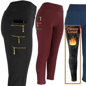 Women's Winter Pants Warm Fleece Fur Lined Stretch Thermal  Dressy leggings - Bild 1 von 12