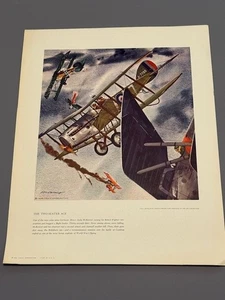 Vintage Leach Military Print 1961 WWI Plane WWII Heritage Air 14X11 Bristol Ace - Picture 1 of 5