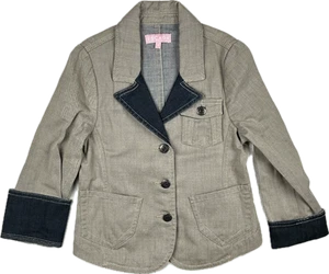 NEW- Escada Girls Denim Blazer Jacket - Size 8Y - Picture 1 of 7