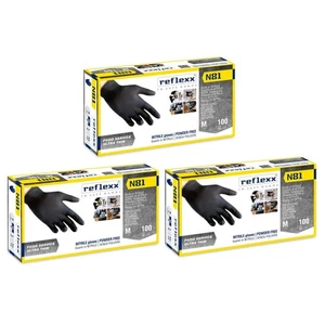 REFLEXX N81 Guanti in nitrile NERO uso alimentare 3.2 gr TG M - 300 PZ 1DY2 - Foto 1 di 3