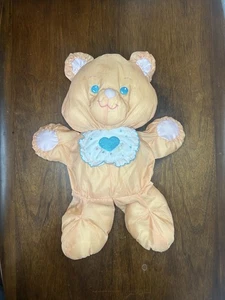 Fisher Price Puffalump orange Bär blau Herz Latz 16" 1989 Vintage - Bild 1 von 7