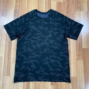 Lululemon Shirt Herren Large Grau Camouflage Aktiv Yoga Gym Training Kurzarm - Bild 1 von 9