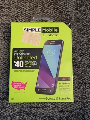 New Sealed Samsung Galaxy J3 Luna Pro Simple Mobile By T-Mobile - Image 1 of 3