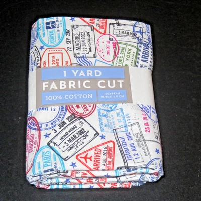 Tela de Viaje Internacional, Sellos de Pasaporte Tela Temática 1 año-Envío Gratis EE. UU. Foto 1 de 4