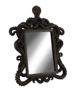 Coastal Reflections Decorative Octopus Framed Bronze Finish Table Mirror - Picture 1 of 3