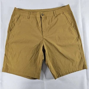 Eddie Bauer Chino Shorts Mens 36 Brown Logo Slash Pockets Flat Front Zip READ⬇ - Picture 1 of 13