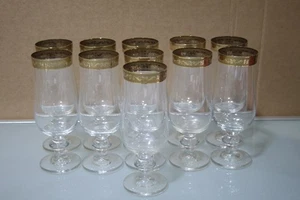 11 Weingläser Goldrand hochwertiger Sektgläser 17 cm. Hoch Luxus Stil Gläserset - Picture 1 of 6