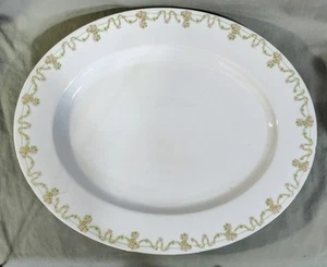 Tirschenreuth Barvaria ARBUTUS PATTERN 16" PLATTER Green Garland Pink Flowers VG - Picture 1 of 5