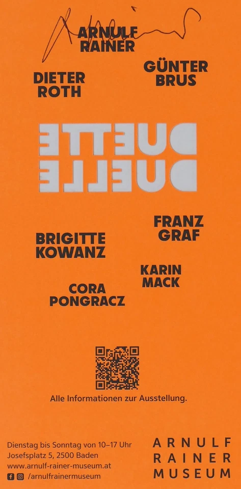 Arnulf RAINER, Handsignierte Ausstellungskarte - Duette Duelle 2023 - Kunstdruck - Bild 1 von 1