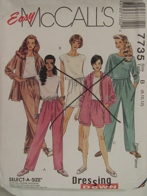 OOP McCALLS 7735 Misses Unlined Jacket Tops Pants & Shorts PATTERN 8-10-12-14 UC - Image 1 of 3
