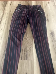 Shosho Womens Red Black  Striped Women’s  Pants  Size L - Picture 1 of 5