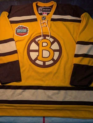 Camiseta deportiva de hockey clásica de invierno rara de la NHL Reebok Boston Bruins 2010, talla XL, MiC Foto 1 de 4