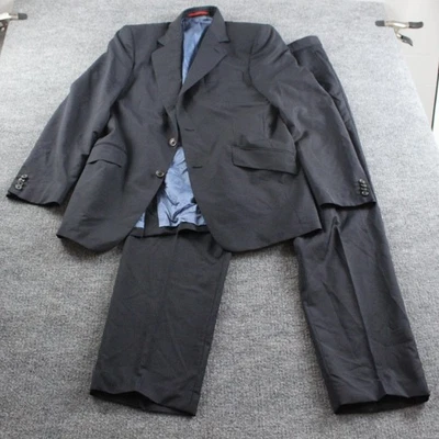 Костюм мужской Carolina Herrera 41 синий в тонкую полоску шерсть мохер 2 предмета блейзер брюки - Изображение 1 из 4