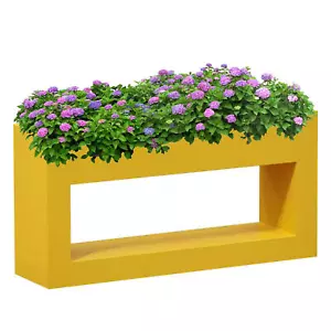 Metal Planter Box Large Rectangular Trough Raised Garden Bed W /Drainage Hole  N - Picture 1 of 13