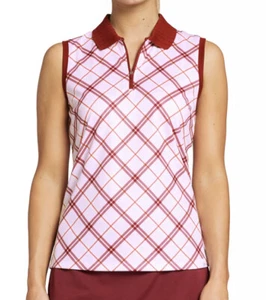 Polo de golf Lady Hagen para mujer sin mangas sesgo casa club a cuadros talla XXL - Imagen 1 de 15