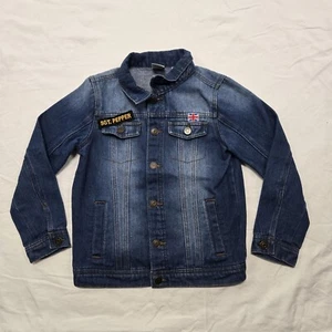 Kids LARGE Junk Food The Beatles SGT. Pepper Jean Jacket Boys Graphic & Patches - Picture 1 of 8