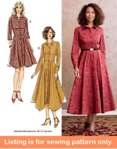 SCHNITTMUSTER Nähen Damen Kleidung Kleidung Shirt-Kleid lang kurz Übergröße 6702 - Bild 1 von 3