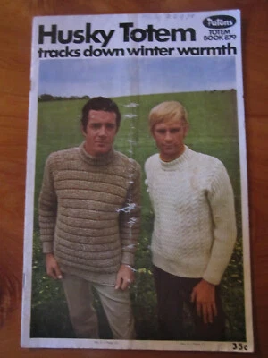 KNITTING PATTERN BOOK PATONS NO. 879 HUSKY TOTEM   GREAT **** MUST SEE - Image 1 of 2