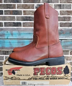 Botas de Cuero Red Wing Pecos 11" Punta Suave Pull On Boot 1104 Para Hombres Talla 8.5 B Nuevas en Caja - Imagen 1 de 9