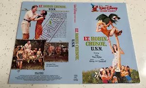 LT, Robin Crusoe, USN - Sample VHS Video Sleeve - UK Disney Dick Van Dyke - Foto 1 di 1