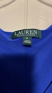 Ralph Lauren Royal blue Dress with cinch Waist. Sz 16 - Picture 1 of 5