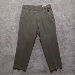 VTG Orvis Zambezi Pants Men 34x29 Green Field Leather Trim Chain Attachment READ - Picture 1 of 16