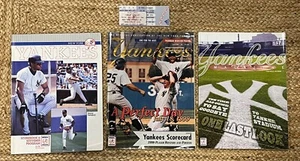 3 Vintage NY Yankees Magazine/Program Lot 1993 1999 2008 With Ticket - Picture 1 of 5