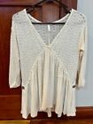 Sage Brand Ivory Boho Knit Top Size Small So Cute With Leggings!