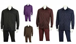 New Men's 2pc Casual Shirt & Pants Set Long Sleeve Plaid Shirt/Solid Pants #2766 - Picture 1 of 12