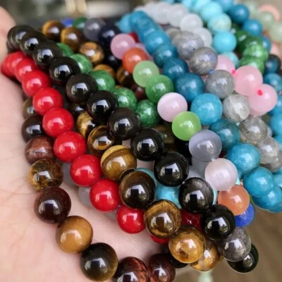 Gemstone Beads For Jewellery Making 12/10/8/6/4mm Loose Stone Beads - Image 1 of 3