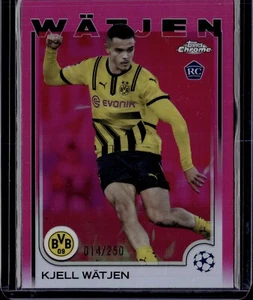 2024/25 Topps Chrome UEFA Kjell Wätjen Pink Refractor Rookie 014/250 - Picture 1 of 2