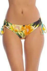 Lucky Brand 276195 Women's Side-tie Bikini Bottom, Multi/Tropical Sunrise, M - Picture 1 of 3