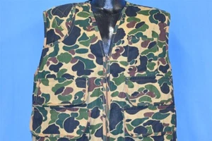 Chaleco de caza de colección años 80 AMERICAN FIELD FROG CAMUFLAJE PATO CAZADOR CREMALLERA L - Imagen 1 de 6