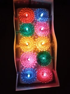  10 Luci albero Natale A Fiori Christmas lights Vintage Anni 90 NUOVE  - Foto 1 di 6