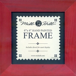 Holiday Red Solid Color Mill Hill 6 x 6 Wooden Frame GBFRM9 - Picture 1 of 1