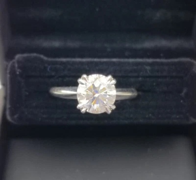 1.57 Carat Round Lab Created Diamond Size 6.5 Knife-Edge Tulip Engagement Ring - Image 1 of 4